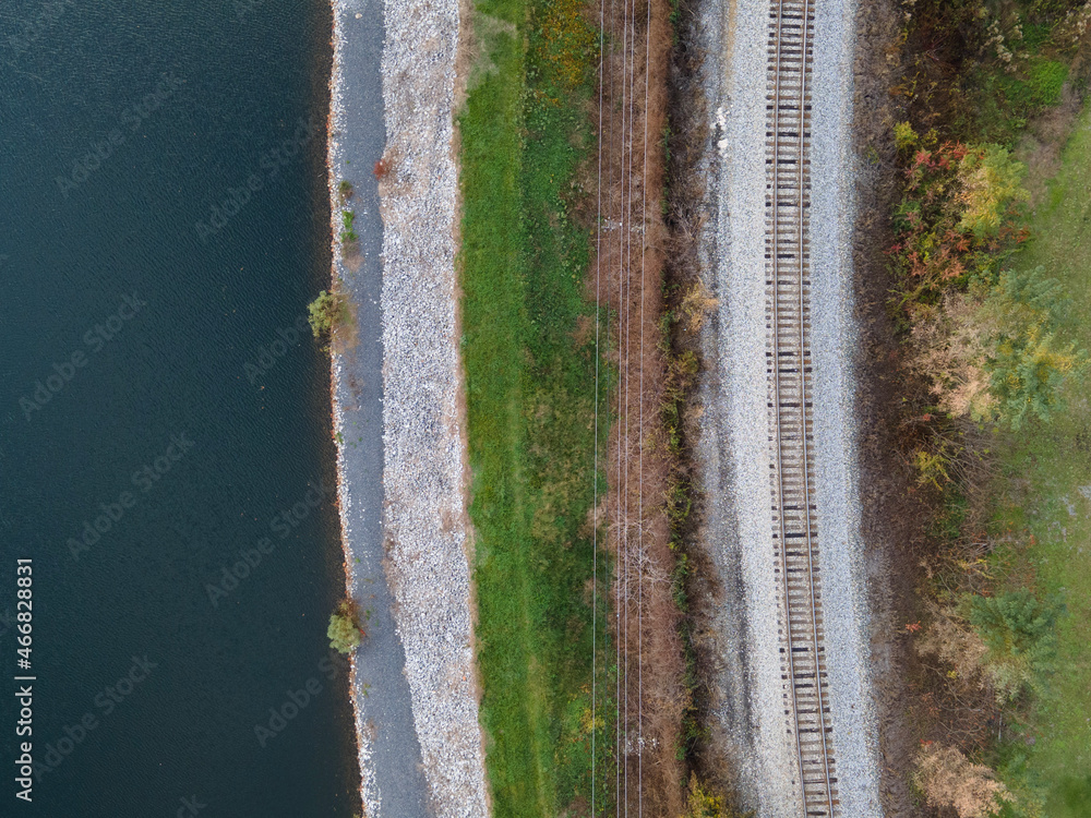 Railroad Tracks from Above (Vertical)
