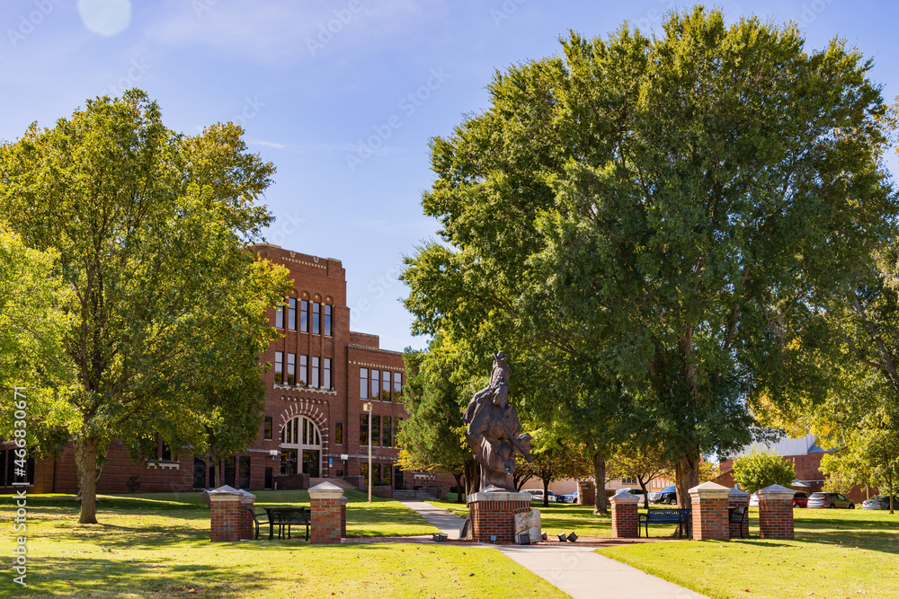 Sunny view of the campus of Northwestern Oklahoma State University
