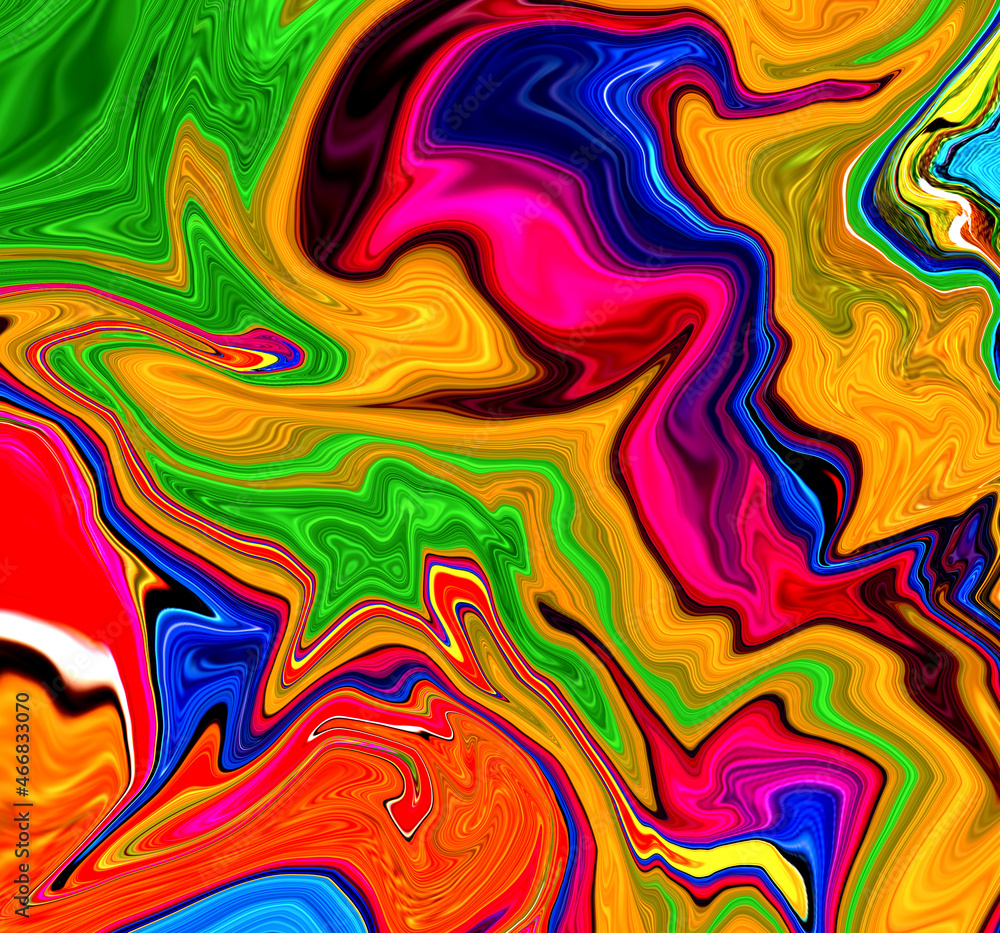 Obraz premium High Resolution Colorful fluid painting with marbling texture, 3D Rendering. 