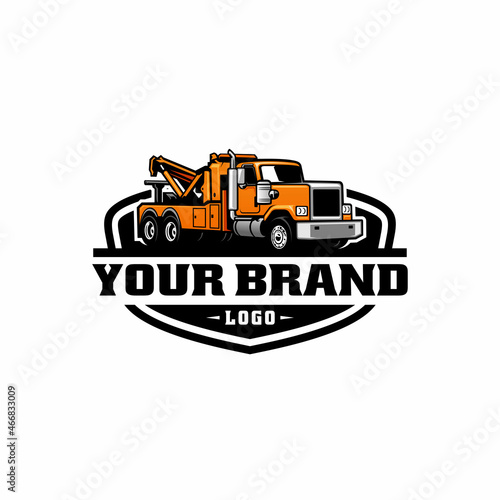 tow truck - towing truck - service truck logo isolated vector