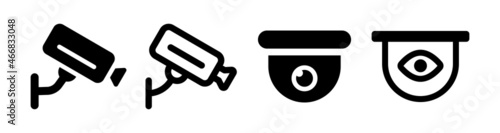 CCTV camera icon set. Security cam icon isolated on white background