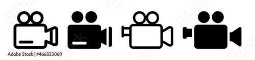 Video camera icon set. Movie symbol vector illustration.