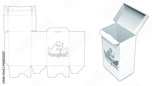 Packaging box die cut template