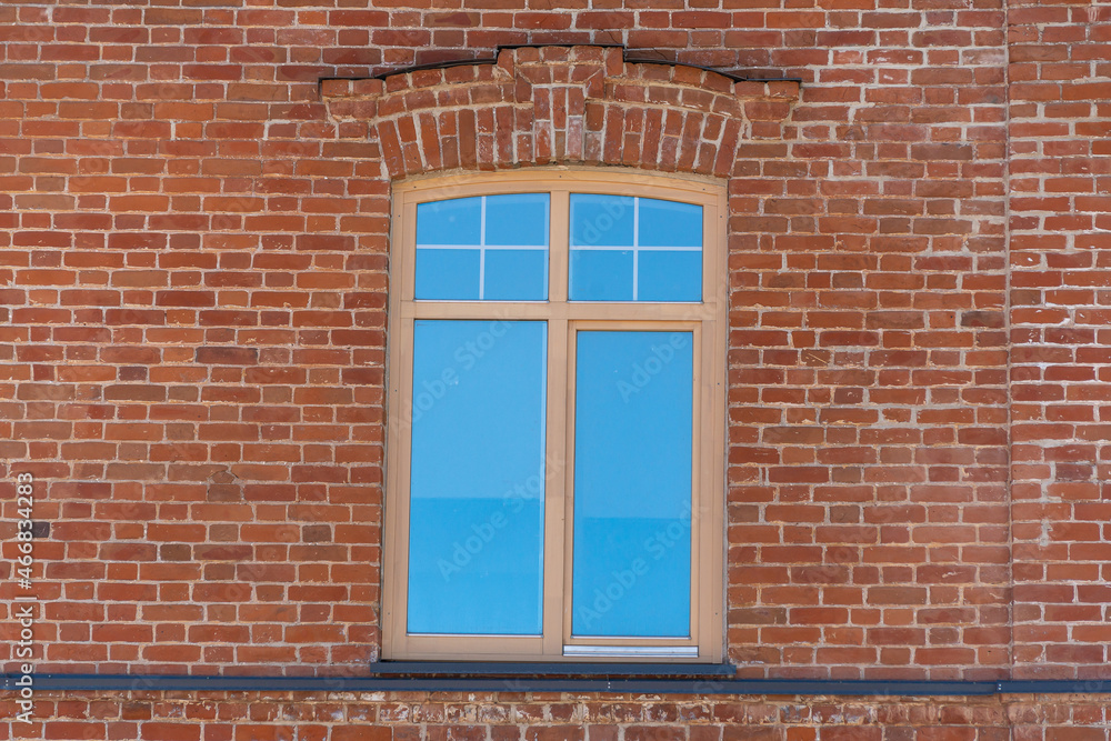 Brick wall from old bricks and a window. Brick wall from old bricks and a window.