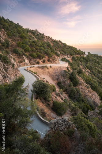winding coast road in Corsica