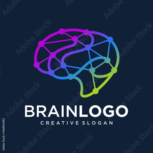 Brain Technology Logo Design  Vector Template