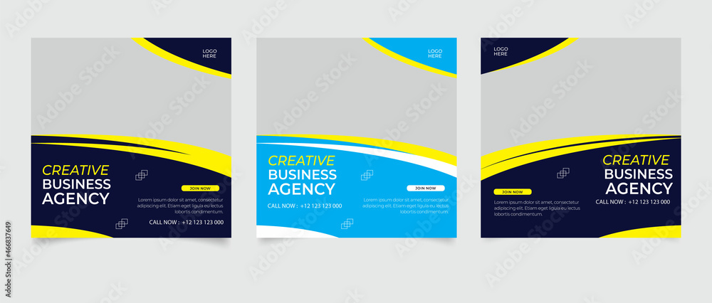 Creative business marketing banner for social media post template	
