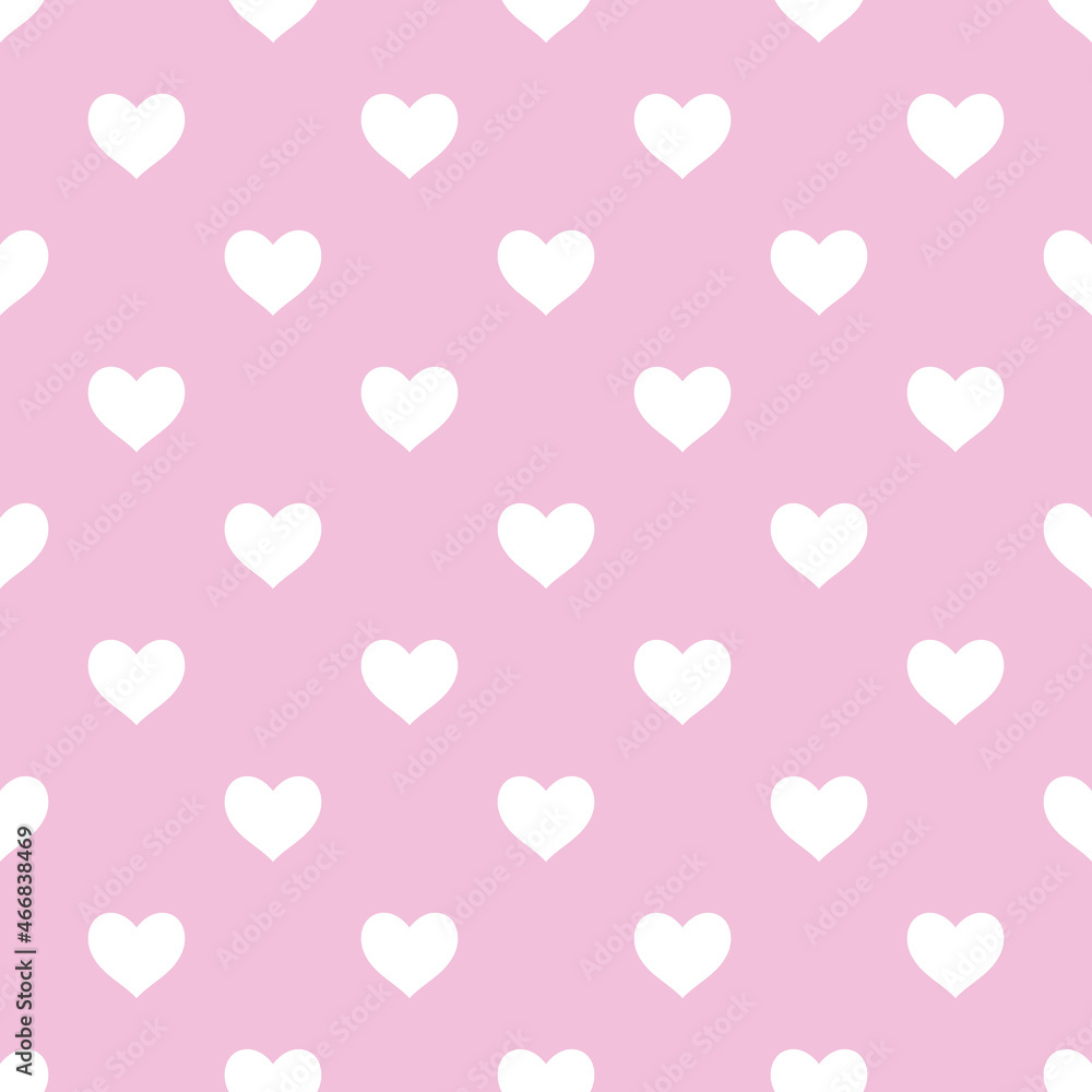 Sweet heart seamless pattern design. Seamless pattern of white heart on pink background.
