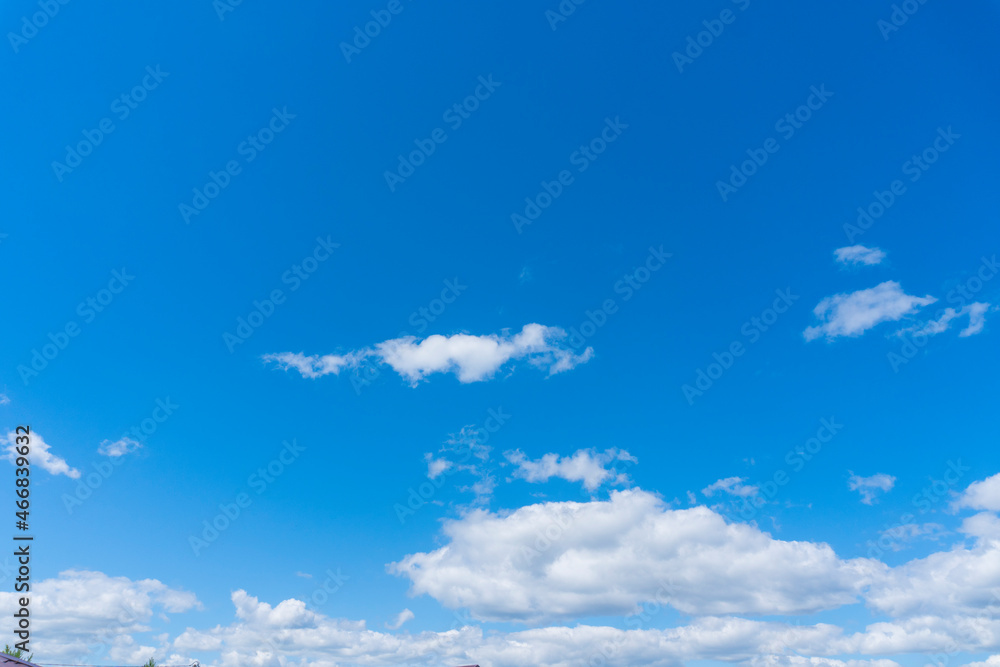 Beautiful blue sky with clouds in clear sunny weather