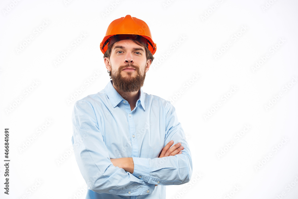 man in shirt orange helmet engineer professional work man in shirt orange helmet engineer professional work