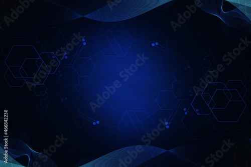 Social network technology wave with connected lines background.