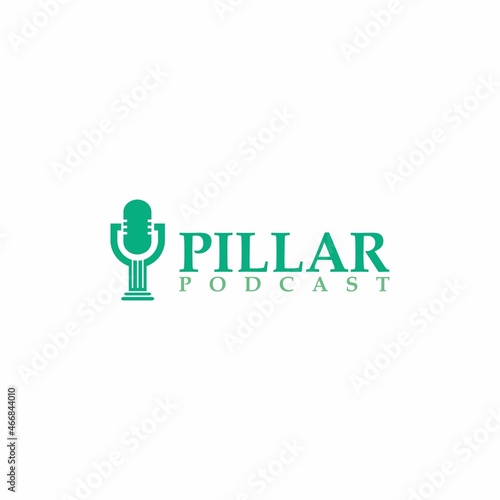 Pillar Podcast Logo Design Vector