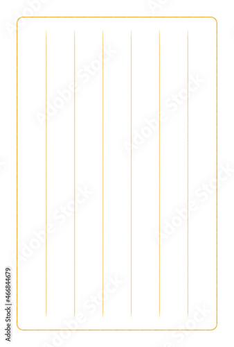 定番デザインのはがきサイズ素材 - 縦書き用罫線付き(7行）