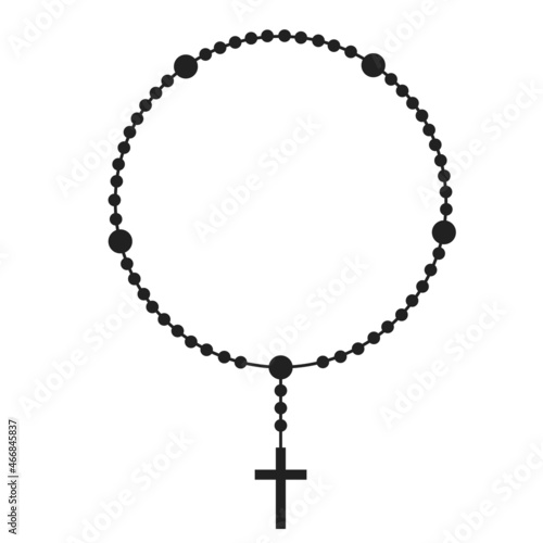 Canvas Print Rosary beads silhouette