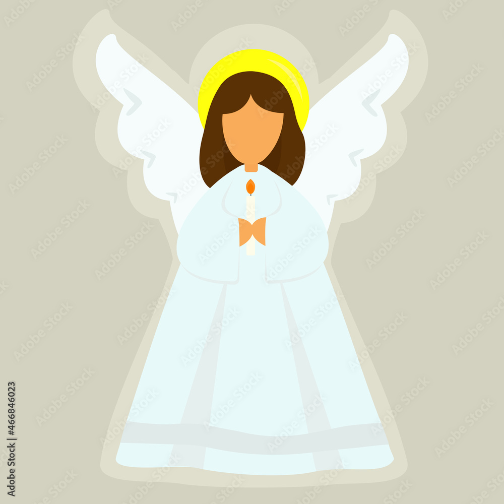 Vector illustration of a christmas angel with candle. Vector illustration of a christmas angel with candle.