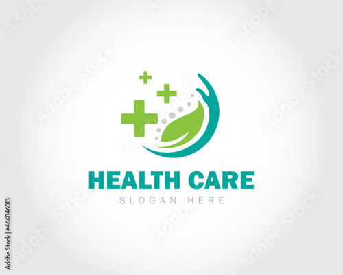 health care logo creative nature spine clinic massage hand design concept