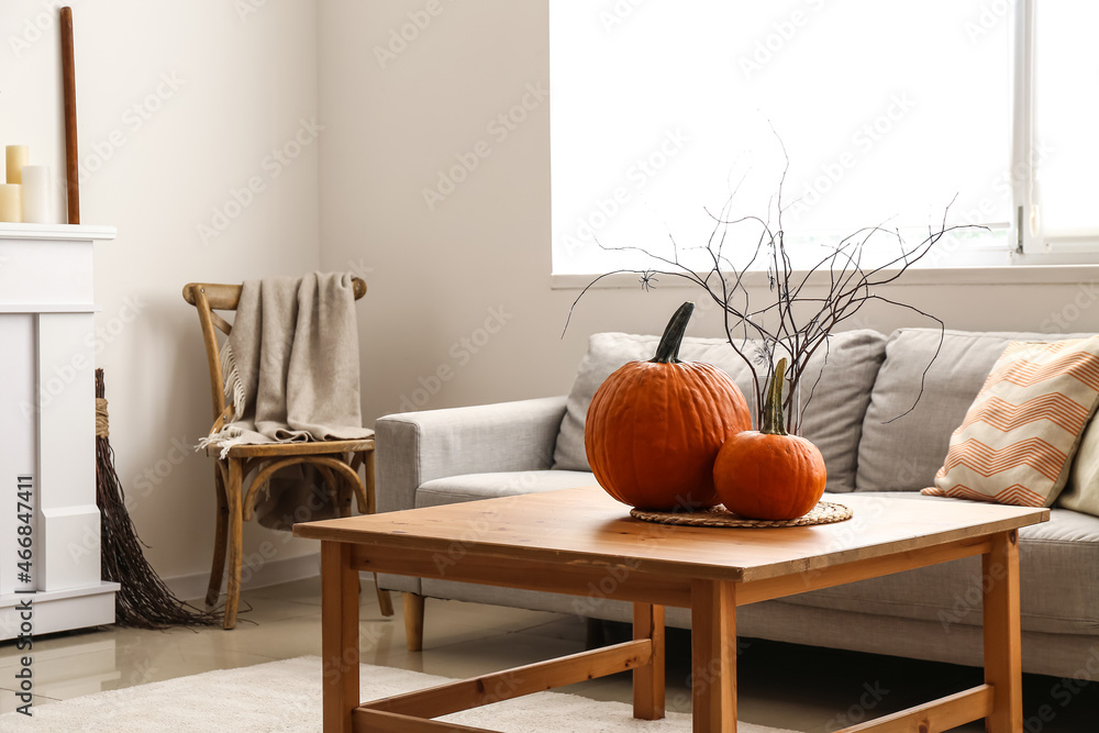Fototapeta premium Stylish interior of room decorated for Halloween celebration