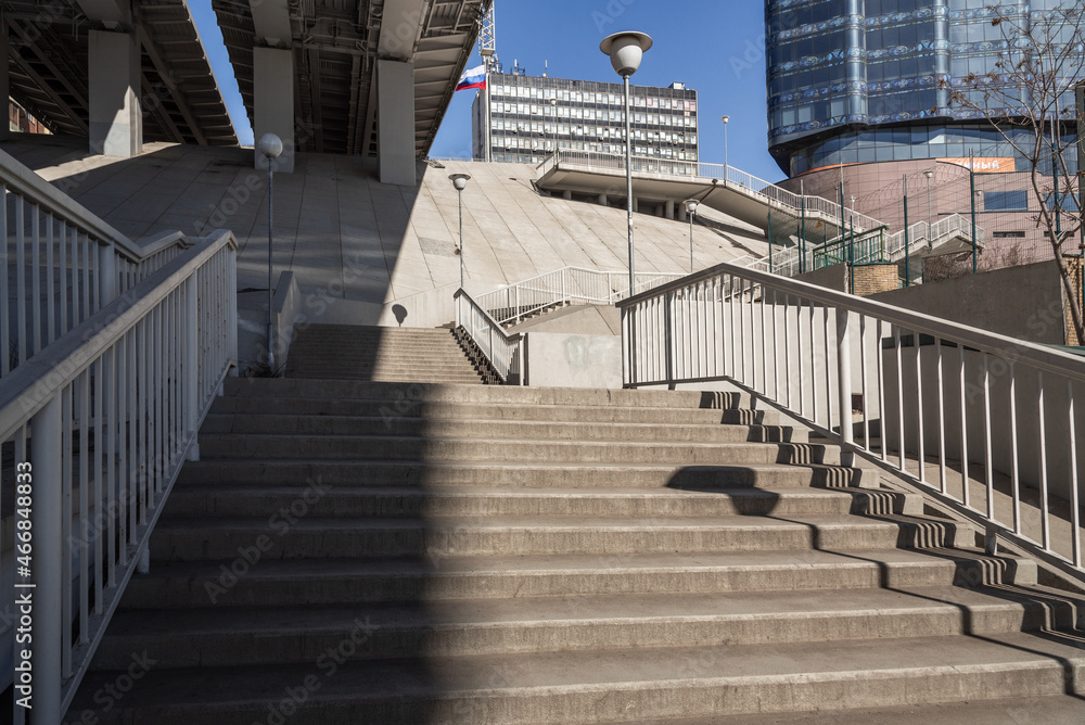 Obraz premium Stairs up to the Voroshilovsky bridge in Rostov-on-Don, Russia