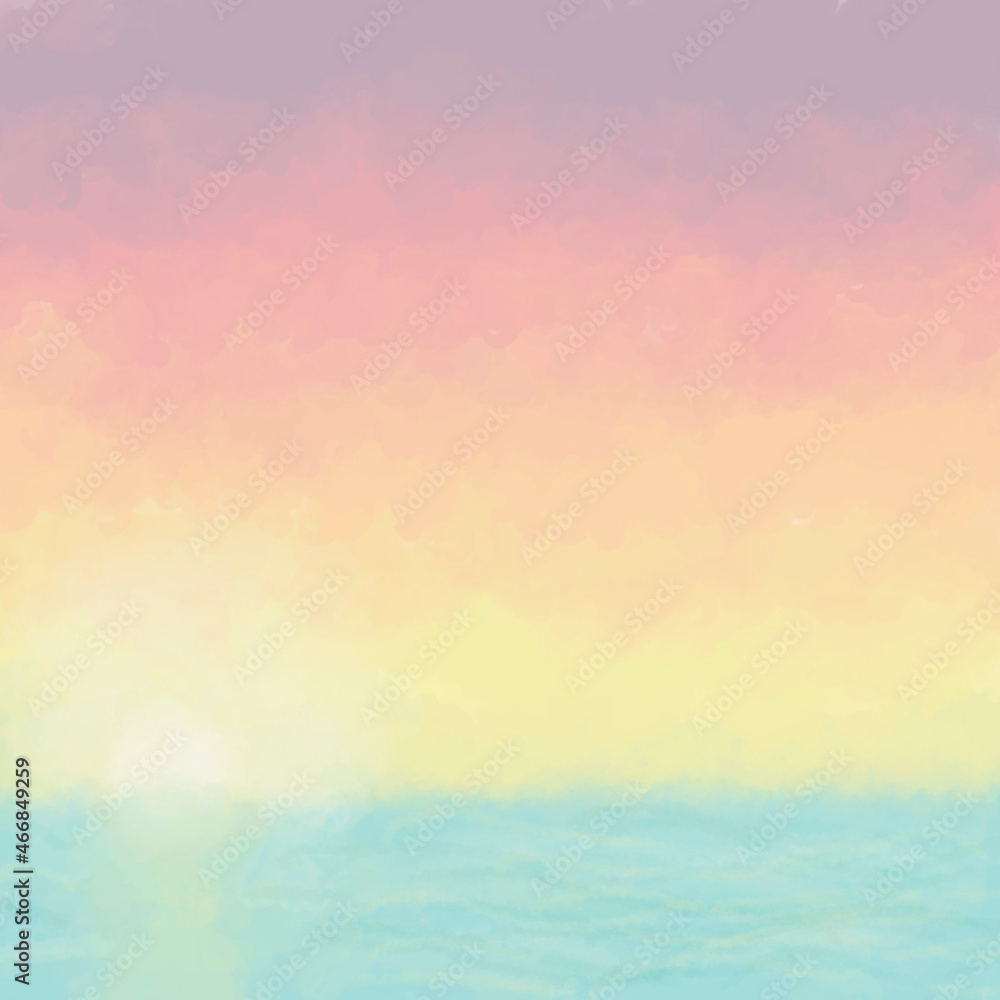 painting sea sunset oil. digital picture. Contemporary art