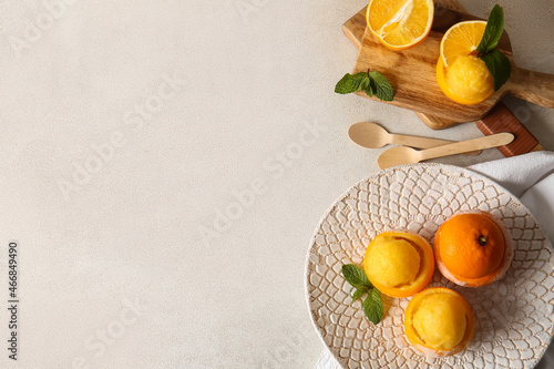 Plate with tasty ice creams...