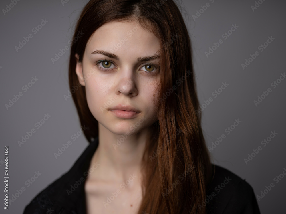 pretty red-haired woman attractive look studio posing fashion pretty red-haired woman attractive look studio posing fashion