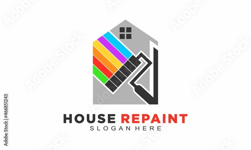 Creative house repaint vector logo