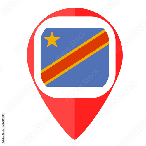 Free Download Democratic Congo flag pin marker locator country - GFXLoad