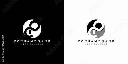 initial letter logo CP, PC, template logo design vector