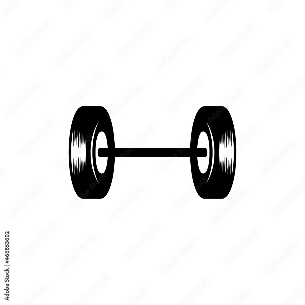 Barbell icon design template vector isolated illustration