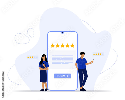 Customer Feedback Vector Illustration Concept, Suitable for web landing page, ui, mobile app, editorial design, flyer, banner, and other related occasion