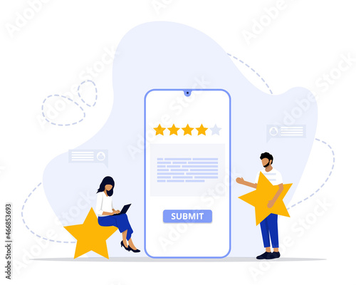 Customer Feedback Vector Illustration Concept, Suitable for web landing page, ui, mobile app, editorial design, flyer, banner, and other related occasion