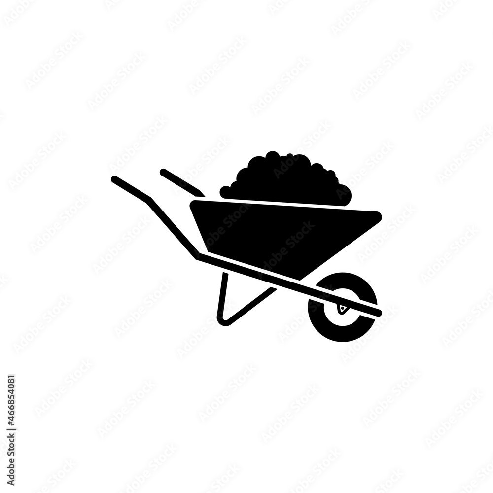 Wheelbarrow icon design template vector isolated illustration Wheelbarrow icon design template vector isolated illustration
