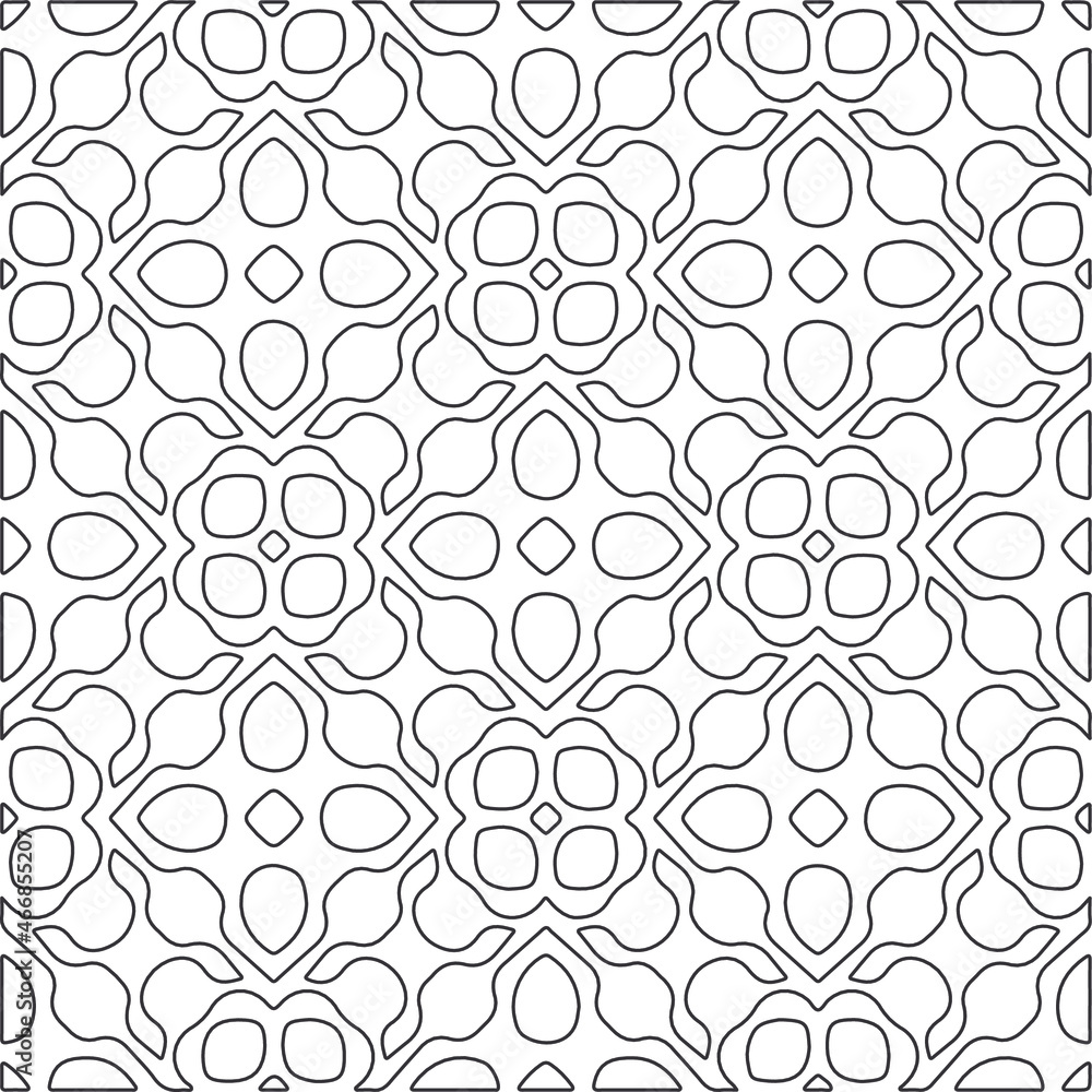 floral pattern background.Repeating geometric pattern from striped elements. Black and white pattern. floral pattern background.Repeating geometric pattern from striped elements. Black and white pattern.