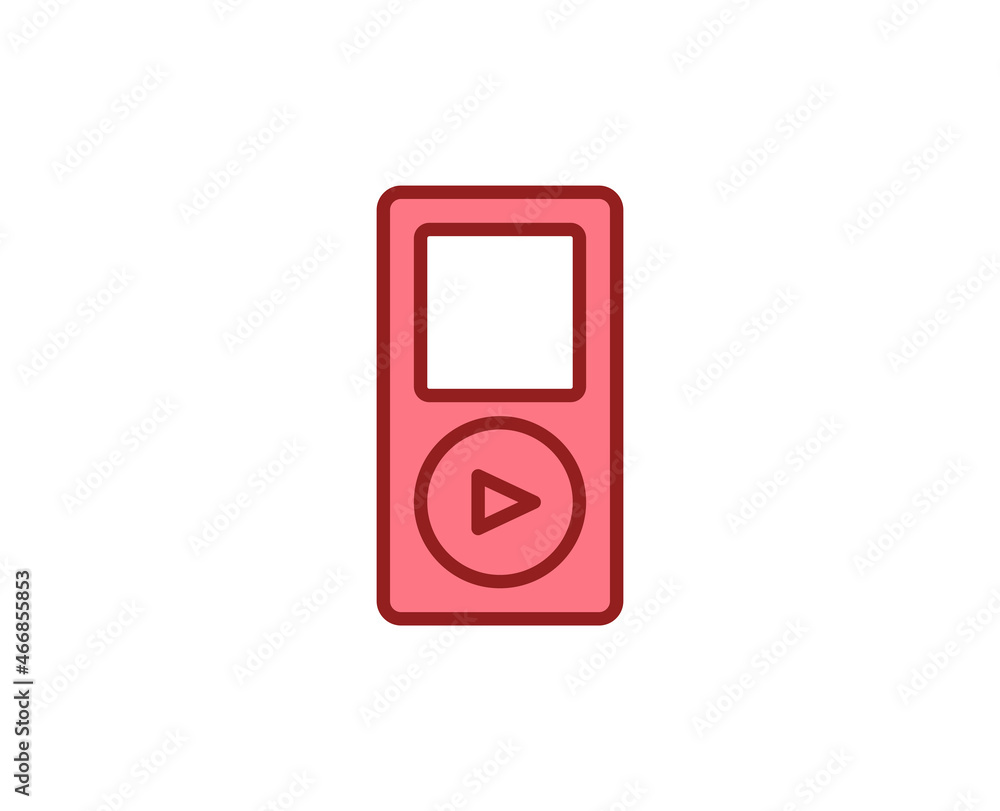 Line MP3 player icon isolated on white background. Outline symbol for website design, mobile application, ui. Electronics pictogram. Vector illustration, editorial stroсk. Line MP3 player icon isolated on white background. Outline symbol for website design, mobile application, ui. Electronics pictogram. Vector illustration, editorial stroсk.