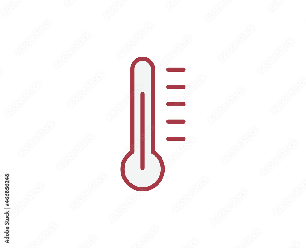 Thermometer flat icon. Thin line signs for design logo, visit card, etc. Single high-quality outline symbol for web design or mobile app. Medical outline pictogram.