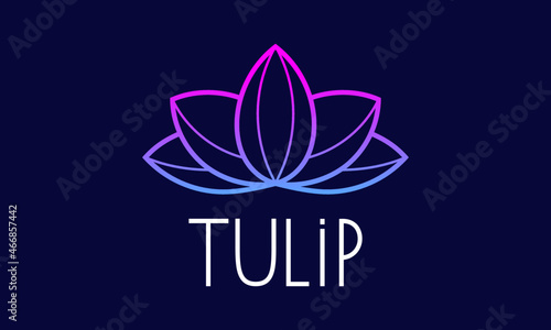 Awesome Tulip Line Minimal Flower Logo Design Vector Icon Illustrations.