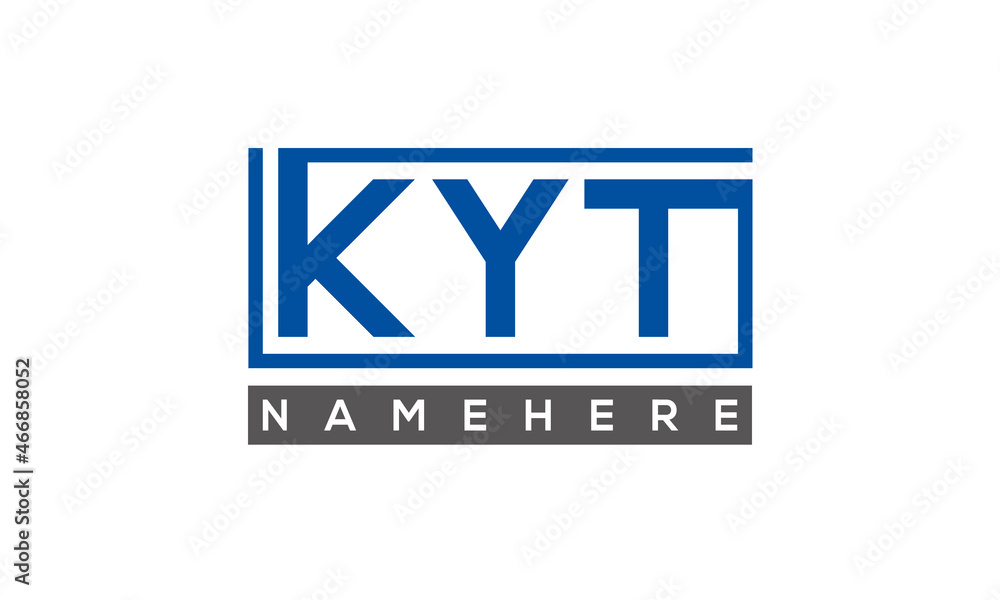 KYT Letters Logo With Rectangle Logo Vector KYT Letters Logo With Rectangle Logo Vector
