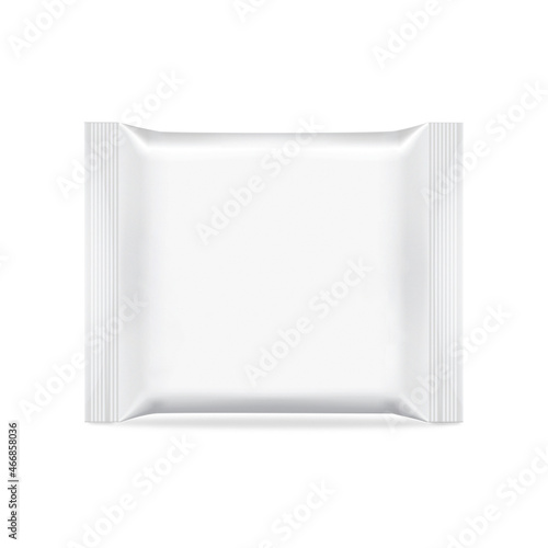 White packaging of wet wipes. Clean packaging without reusable valve. Hygiene product. The image is isolated on a white background.