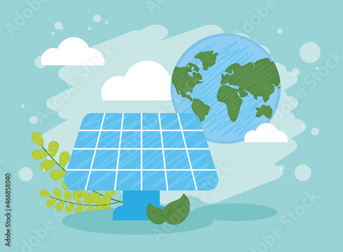 solar panel and world