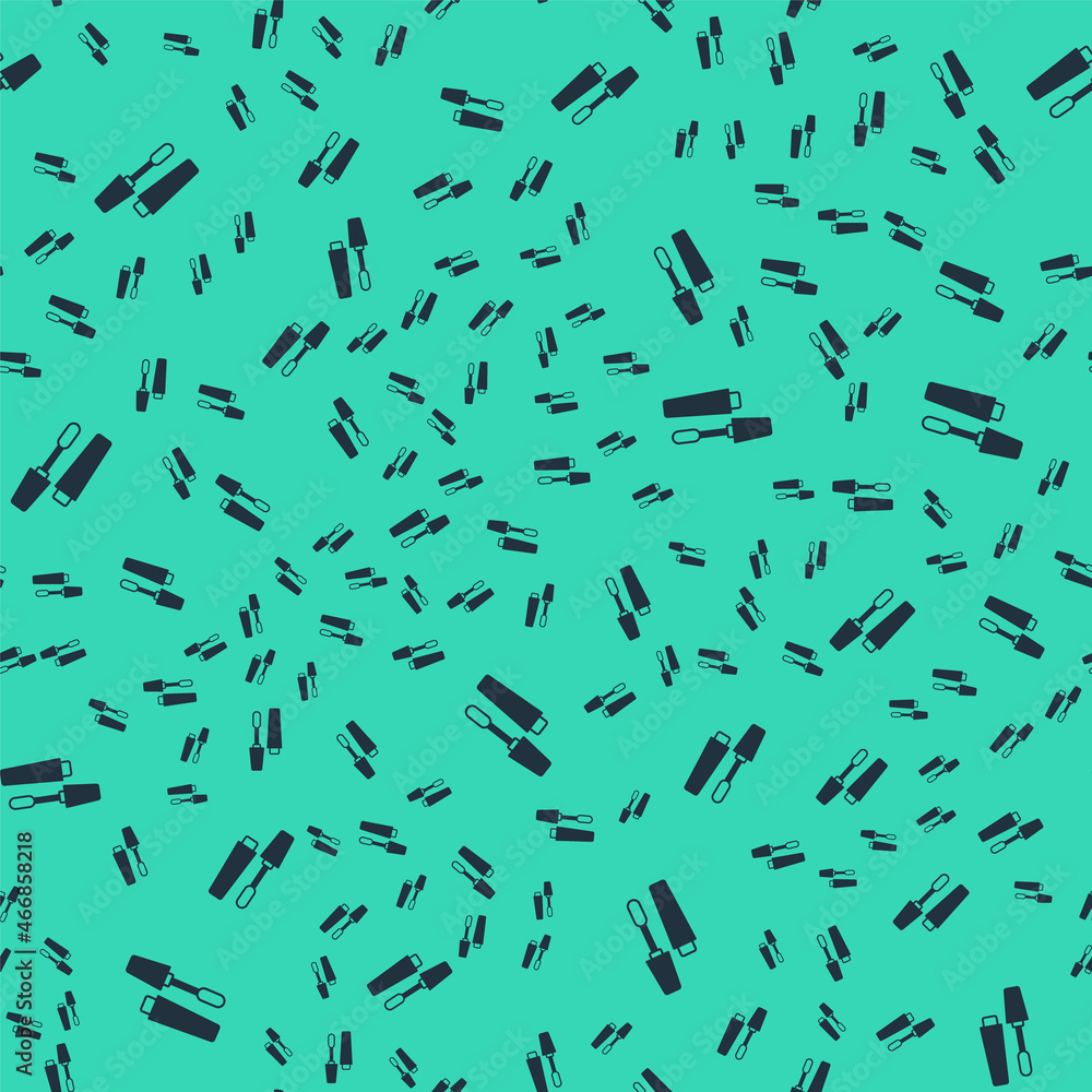 Black Mascara brush icon isolated seamless pattern on green background. Vector Black Mascara brush icon isolated seamless pattern on green background. Vector