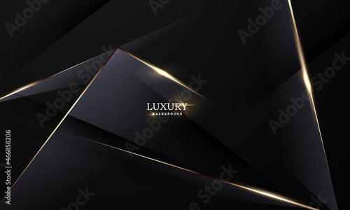 the splendor of luxury black gold poster on abstract background with dynamic