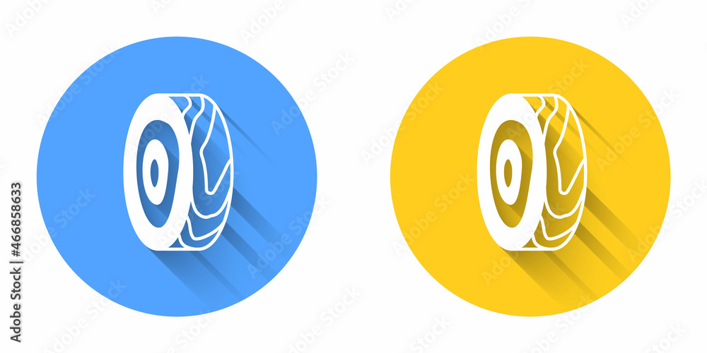 White Tree rings icon isolated with long shadow background. Wooden cross section. Circle button. Vector White Tree rings icon isolated with long shadow background. Wooden cross section. Circle button. Vector