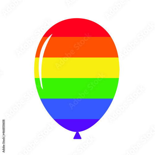 Isolated colored balloon LGBT rainbow symbol. Homosexual men and women, gay community. Sexual minorities. Decor for a T-shirt, mug, notebook. Vector graphics.