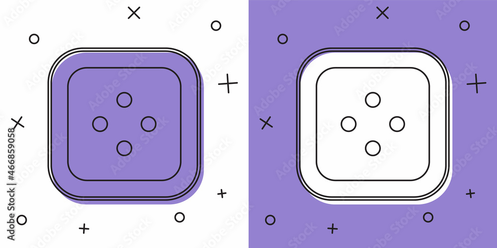 Set Sewing button for clothes icon isolated on white and purple background. Clothing button. Vector Set Sewing button for clothes icon isolated on white and purple background. Clothing button. Vector
