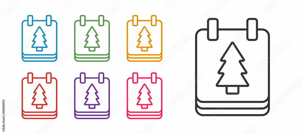 Set line Christmas day calendar icon isolated on white background. Event reminder symbol. Merry Christmas and Happy New Year. Set icons colorful. Vector Set line Christmas day calendar icon isolated on white background. Event reminder symbol. Merry Christmas and Happy New Year. Set icons colorful. Vector
