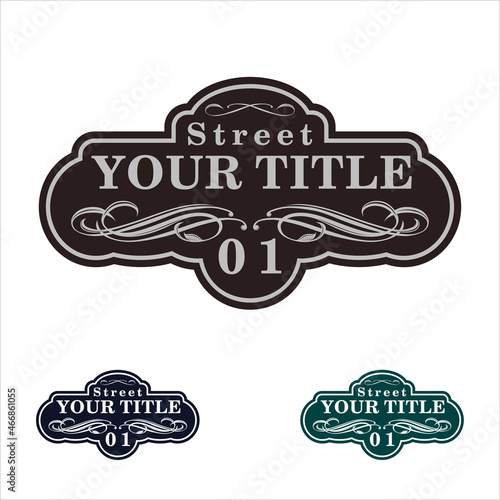 Addressable figured plate with a street number for residential and non-residential premises, houses, shops, cafes. Different colors pattern, isolated vector illustration