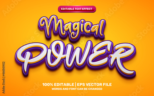 magical power cartoon comic 3d editable text effect