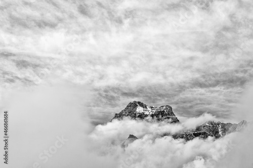 The Scherbadung wrapped by clouds (also known as Pizzo Cervandone) photo