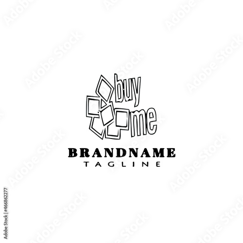 buy me logo cartoon design symbol icon black unique vector illustration © darul