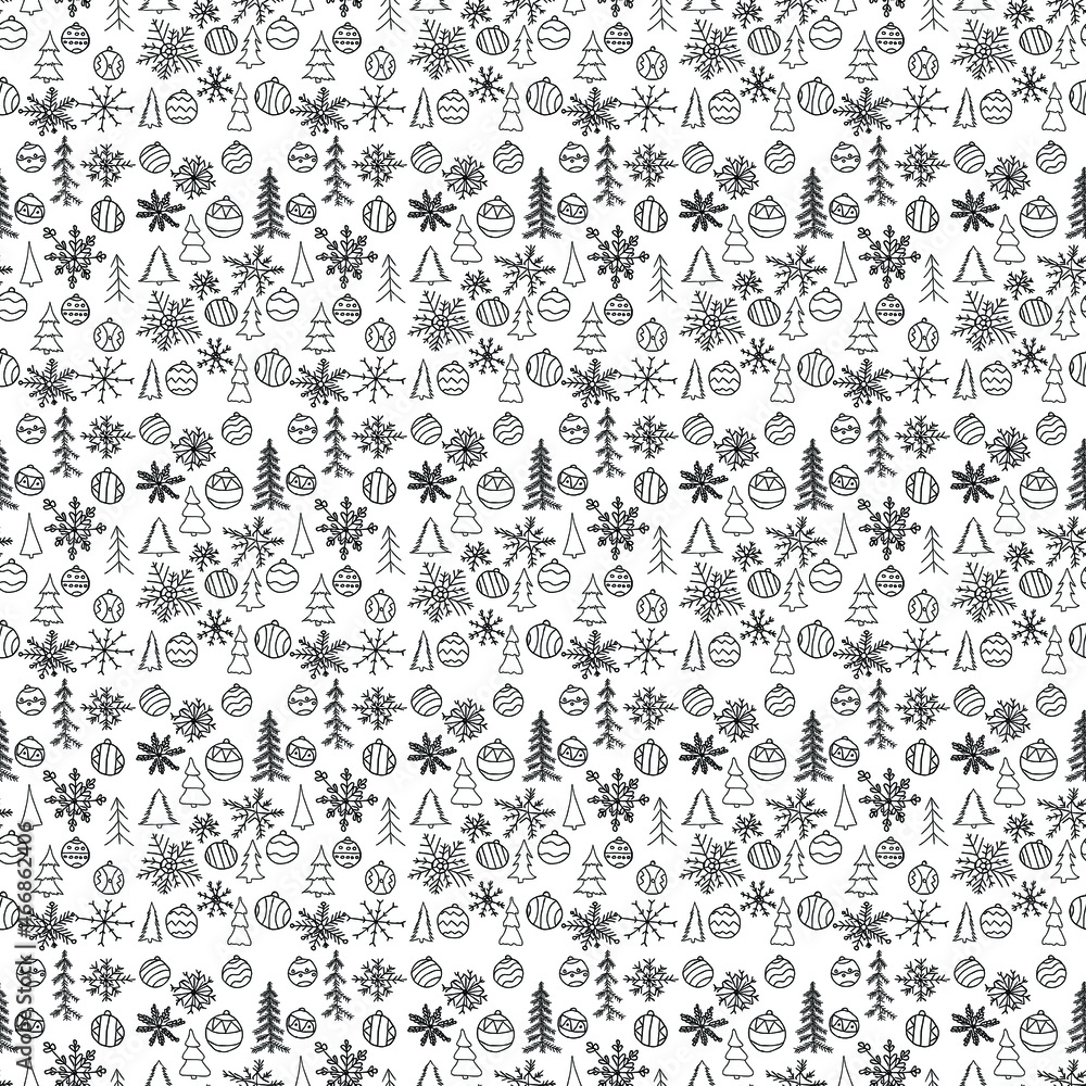 Doodle christmas background. seamless christmas pattern Doodle christmas background. seamless christmas pattern